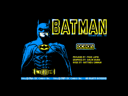 Batman title screen for Amstrad CPC